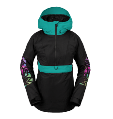 Volcom Ashfield Womens Snowboard Pullover Jacket (Black)
