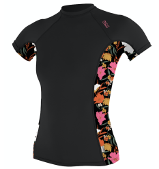 O'Neill Womens Side Print Rashguard (Black/Blue)