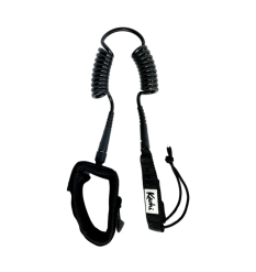Kāohi Double Coil Board Leash 6' (Black) - Wet N Dry Boardsports