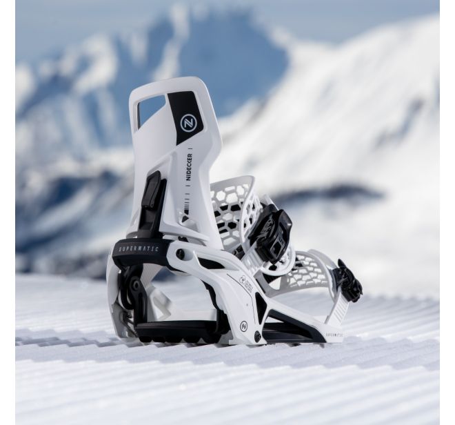 Nidecker Supermatic Snowboard Bindings 2025 (White) - Wet N